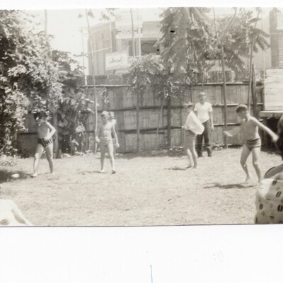 Club Israelita, Guayaquil, Ecuador, ca. 1965 -- Niko Sifnaghel lleva la bola.