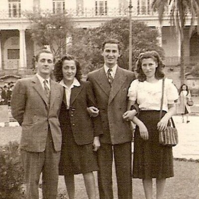 Left - right: ?,  ?,  Manfred Erdstein, Edith Wellisch