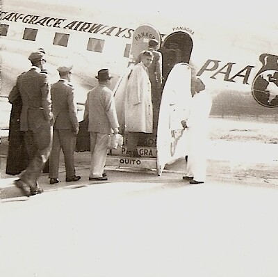 Elio Schaechter leaving Ecuador -- January 1950