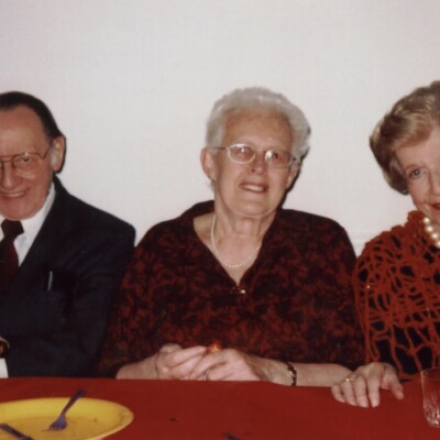 From left:  Rene & Renata Taube and Gertie D'Amcourt -- 2002