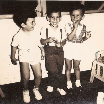 From left:  NIko Sifnaghel, Peter Albers, and Gabi Alexandrer -- My 4th birthday party  -- July 1955, GuayaquilNiko, Peter, myself