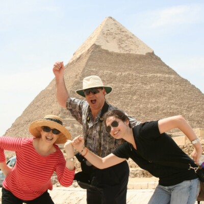 From left:  Marilyn (nee Prooth), Ralph & Emily Grunewald -- 2008, Cairo, Egypt