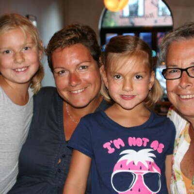 Sonja Gely-Zurita and her daughter, Miriam, visit Washington, DC from Switzerland, along with Miriam's daughters, Jessica and Julia -- Il Canale Restaurant, Georgetown -- July 25, 2012