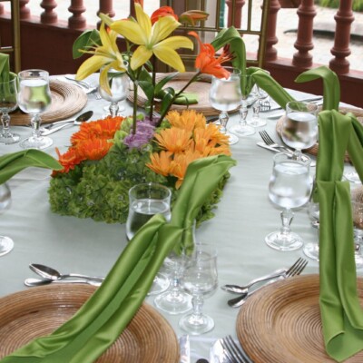 The elegant place settings.