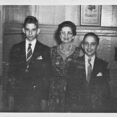 1957. Rosita Coifman with sons Ronnie and Danny.
