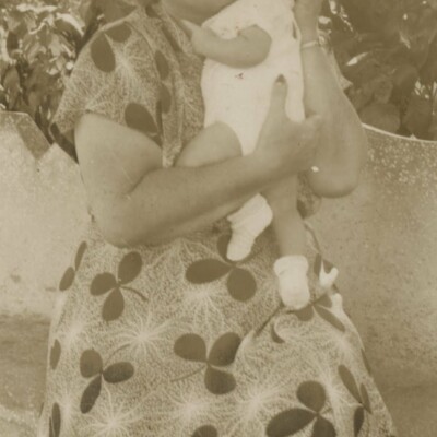 Lieschen Gumpel with her grandson, Niko Sifnaghel-- ca. 1951, Guayaquil
