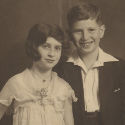 Gerda and Erwin Gumpel at Erwin's Bar Mitzvah -- 1933, Hamburg, Germany