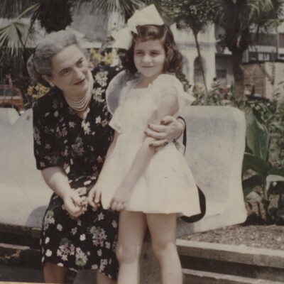 Elisabeth (Lieschen) Gumpel (nee Partos) with her grand-daughter, Katja Sifnaghel -- Guayaquil
