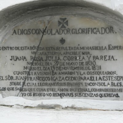 The oldest grave in the cemetery (the baby girl died in 1831).