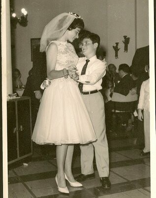 New bride, Katja Lakatos (nee Sifnaghel) dancing with her brother, Niko -- 1961, Guayaquil