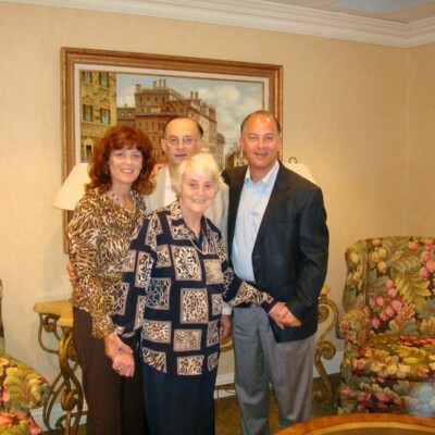 Ilse Grunewald (nee Koppel) with her children: Peggy Ratner, Fred and Ralph -- 2009, San Diego, CA