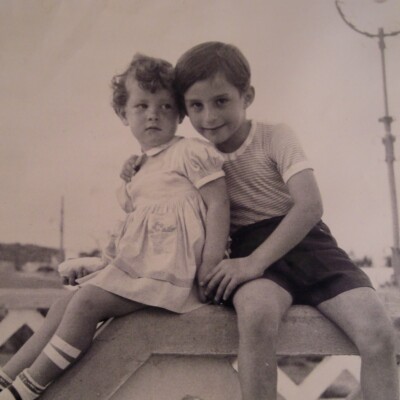 Peggy Grunewald and Fred Grunewald -- ca. 1955, Playas