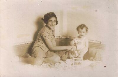 My sister, Eveline, and me in our apartment in Casa Frutal  -- 1939, Guayaquil.