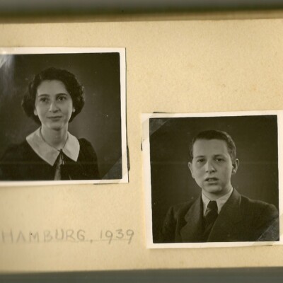 “Hamburg 1939” L:	Gerda Gumpel (Mami’s cousin)		R:	Erwin Gumpel (Mami’s cousin)-- page 8