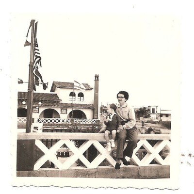 Playas -- Mother, me and the Israeli flag at the Hotel Humboldt..