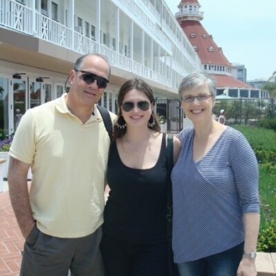 From left:  Ralph, Emily & Marilyn (nee Prooth) Grunewald -- 2009, Hotel del Coronado, Coronado, CA